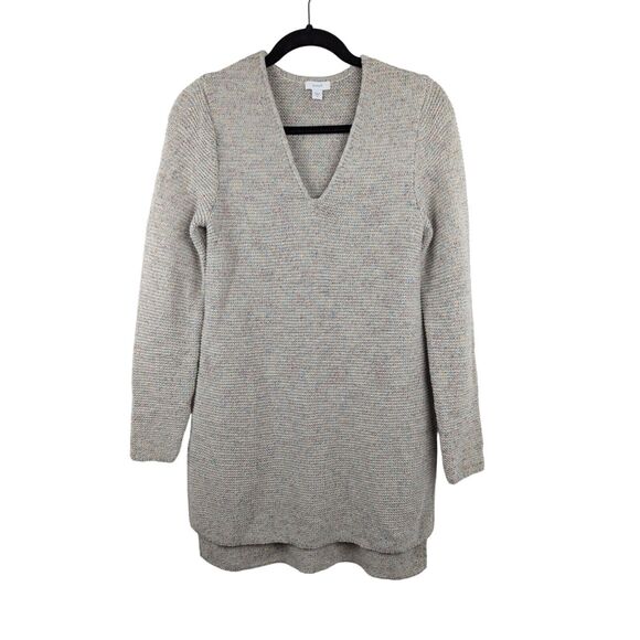 J. Jill Sweater Womens Extra Small Womens Tunic Long Sleeve V-Neck Marled Tan - Picture 1 of 8